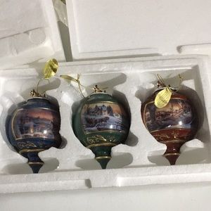 💥CHARITY SALE Terry Redlin Vintage Bradford Exchange Christmas Baubles